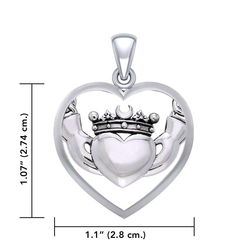Cari Buziak Claddagh in Heart Silver Pendant TPD5367 Pendant