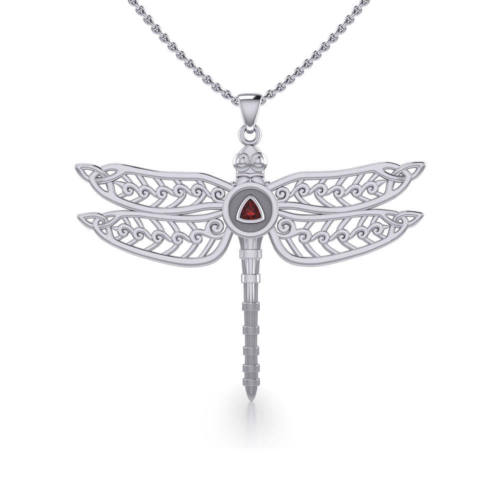 The Celtic Dragonfly with Recovery Silver Pendant TPD5389 Pendant
