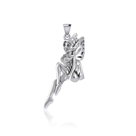 Enchanted Sitting Fairy Silver Pendant TPD5396 Pendant