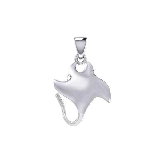 Small Manta Ray Silver Pendant TPD5399 Pendant