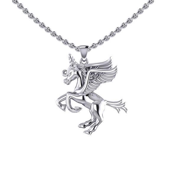 Enchanted Sterling Silver Mythical Unicorn Pendant TPD5400 Pendant
