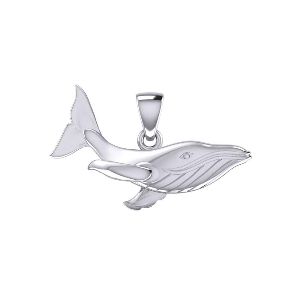 Swimming Blue Whale Sterling Silver Pendant TPD5405 Pendant