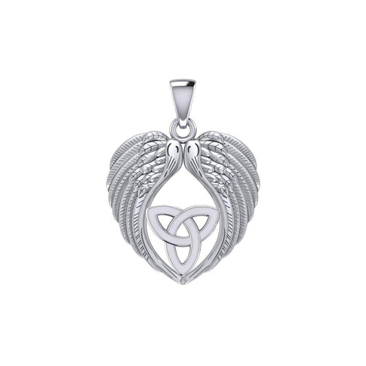 Feel the Tranquil in Angels Wings Silver Pendant with Trinity Knot TPD5456 Pendant