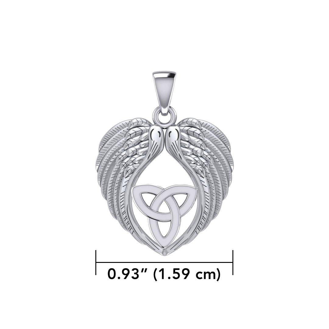 Feel the Tranquil in Angels Wings Silver Pendant with Trinity Knot TPD5456 Pendant