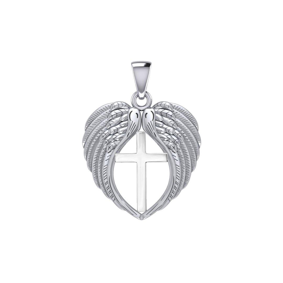 Feel the Tranquil in Angels Wings Silver Pendant with Cross TPD5481 Pendant