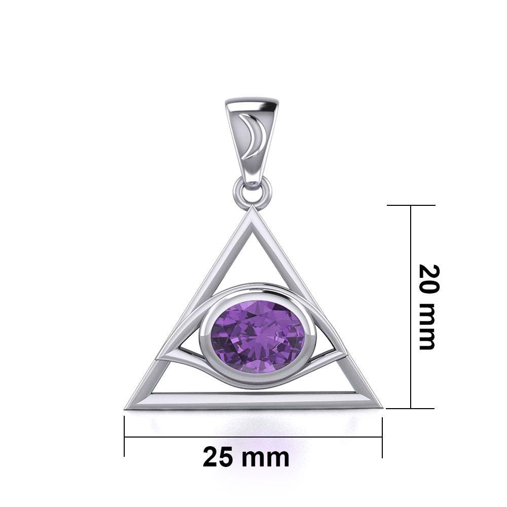 Eye of The Pyramid Silver Pendant with Gem TPD5610 Pendant