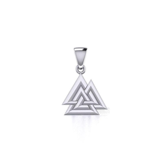 Sterling Silver Viking Valknut Small Pendant Jewelry TPD5614 Pendant