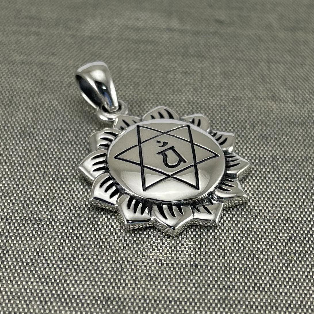 Anahata Heart Chakra Sterling Silver Pendant TPD5628 - peterstone.dropshipping