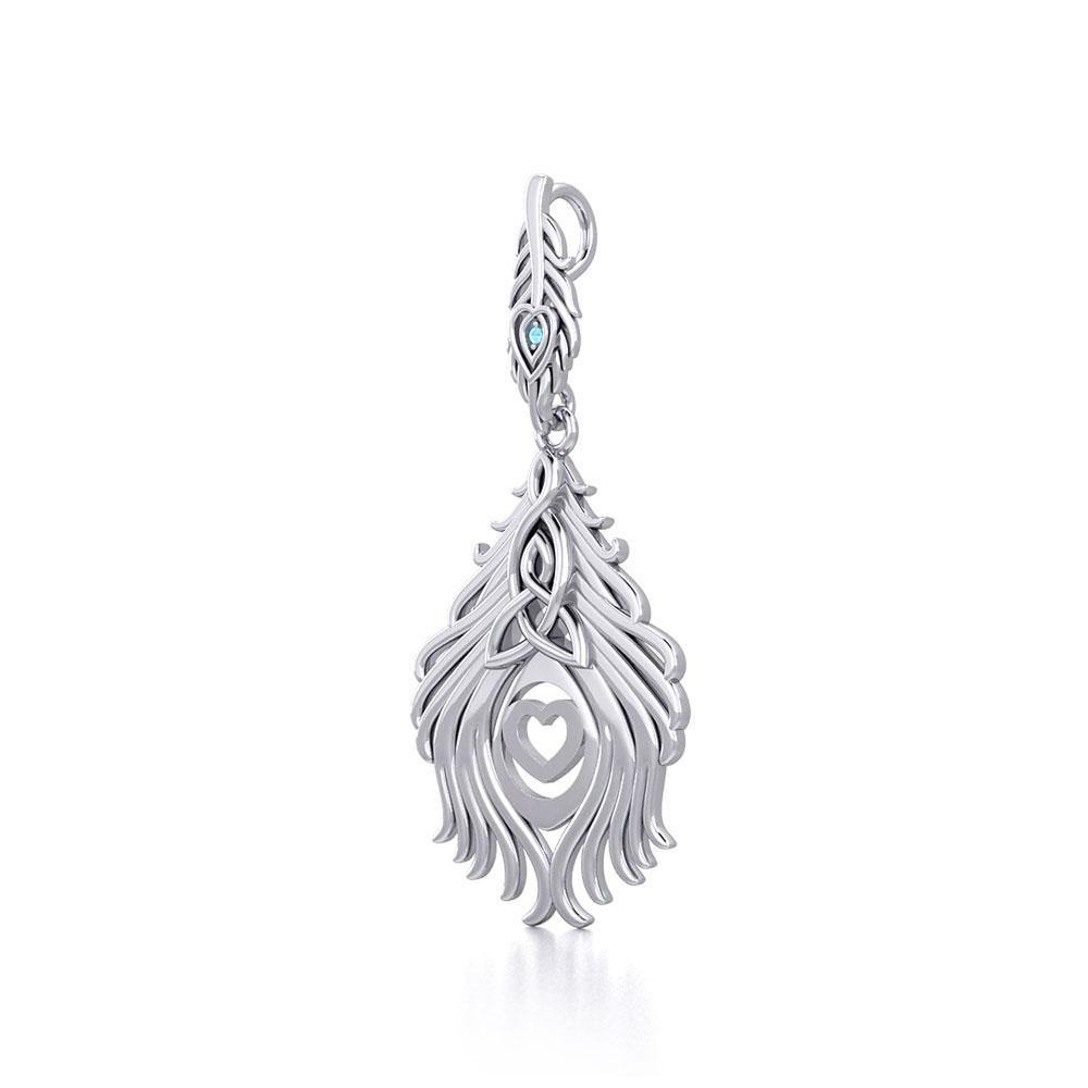 Celtic Peacock Tail Silver Pendant with Gemstone TPD5640 Pendant