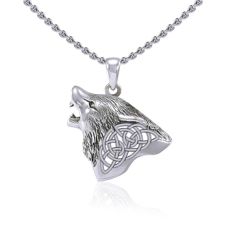 Celtic Wolf Silver Pendant TPD5662 Pendant