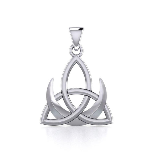 Crescent Moon with Celtic Trinity Silver Pendant TPD5667 Pendant