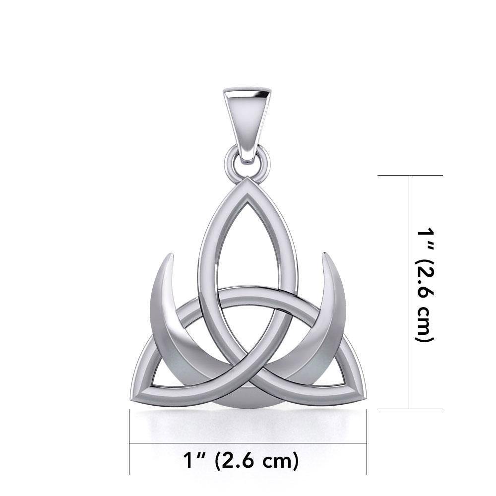 Crescent Moon with Celtic Trinity Silver Pendant TPD5667 Pendant