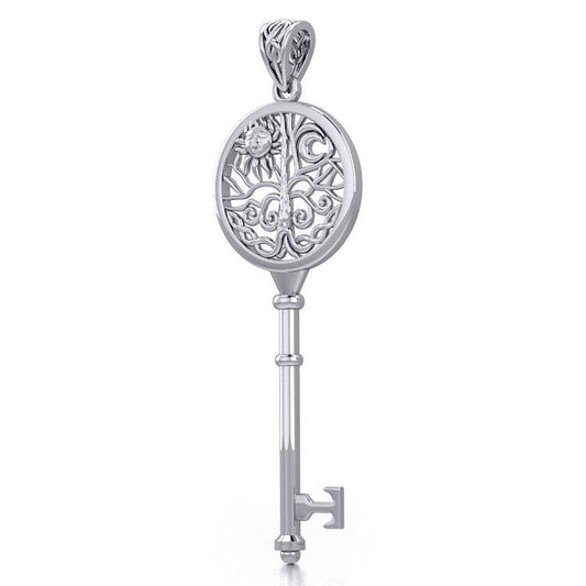 Tree of Life Spiritual Enchantment Key Silver Pendant TPD5672 - peterstone.dropshipping