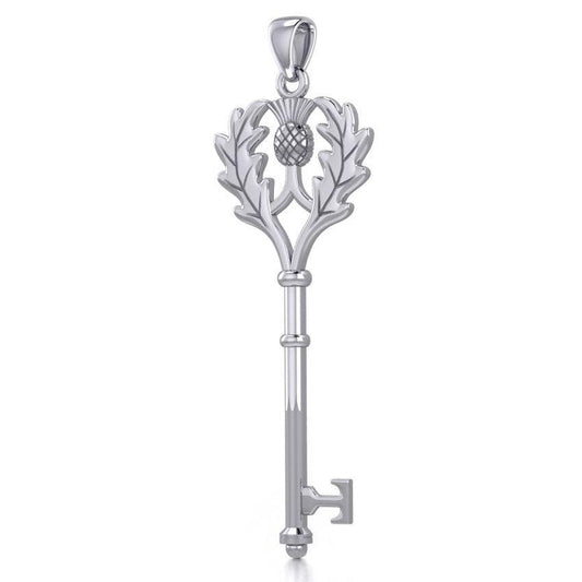Thistle Spiritual Enchantment Key Silver Pendant TPD5682 - peterstone.dropshipping