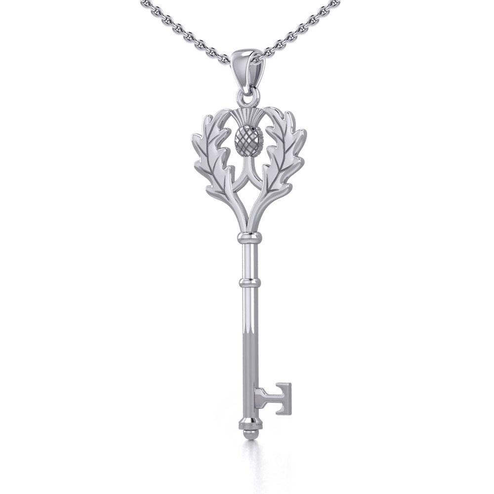 Thistle Spiritual Enchantment Key Silver Pendant TPD5682 Pendant
