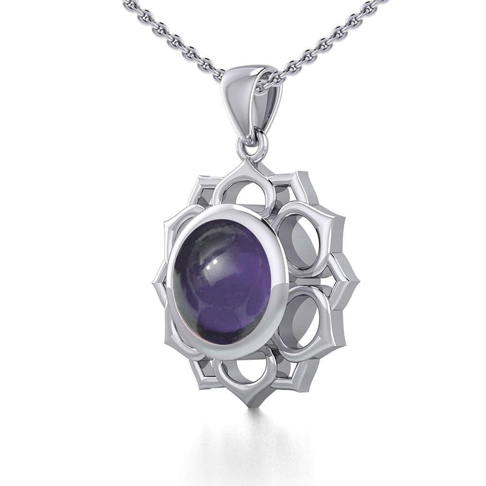Chakra Silver Pendant with Large Stone TPD5687 Pendant