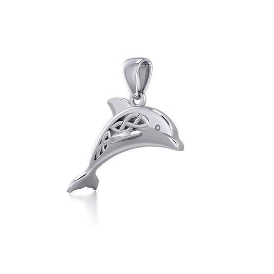 Celtic Jumping Dolphin Silver Pendant TPD5702 Pendant