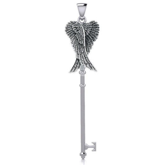 Angel Wings Spiritual Enchantment Key Silver Pendant TPD5710 - peterstone.dropshipping
