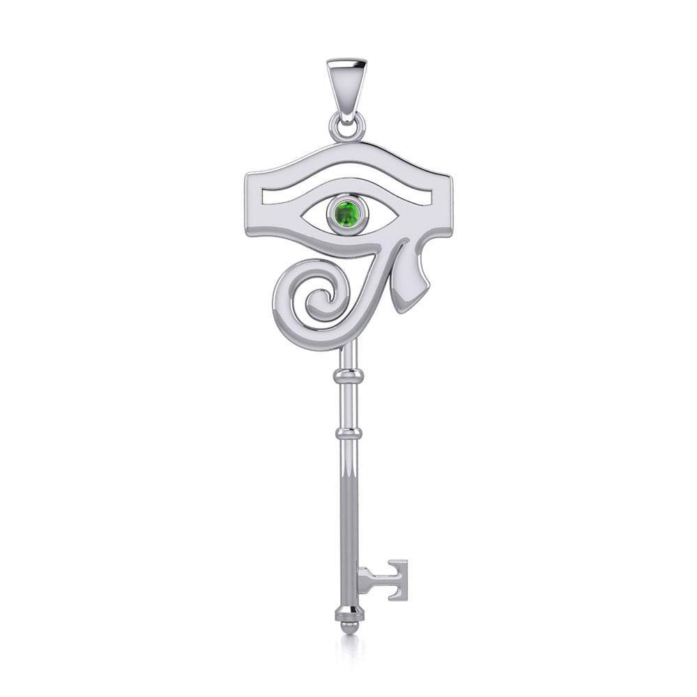 The Eye of Horus Spiritual Enchantment Key Silver Pendant with Gem TPD5711 - Peter Stone Wholesale