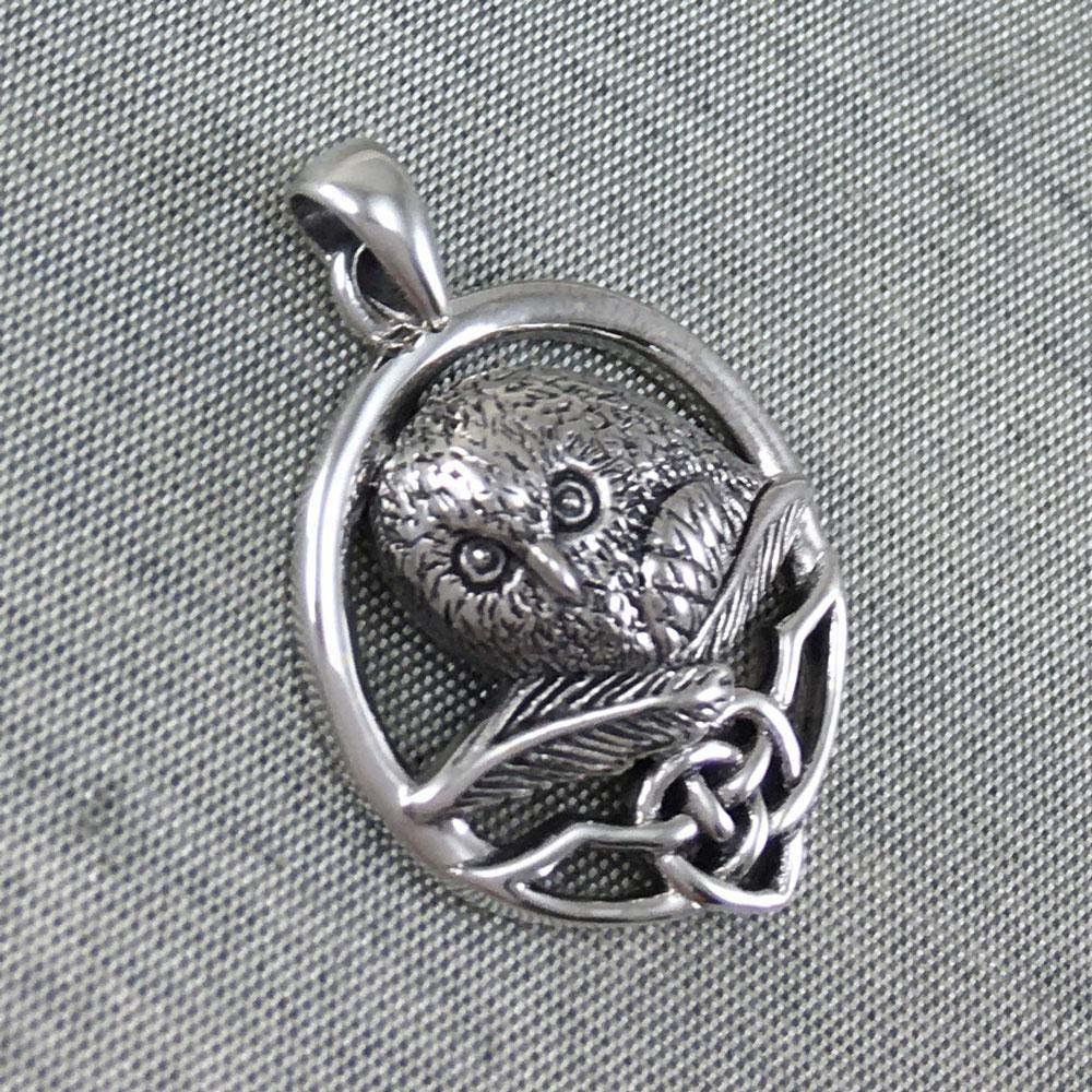Celtic Owl Silver Pendant TPD5718 - Wholesale Jewelry