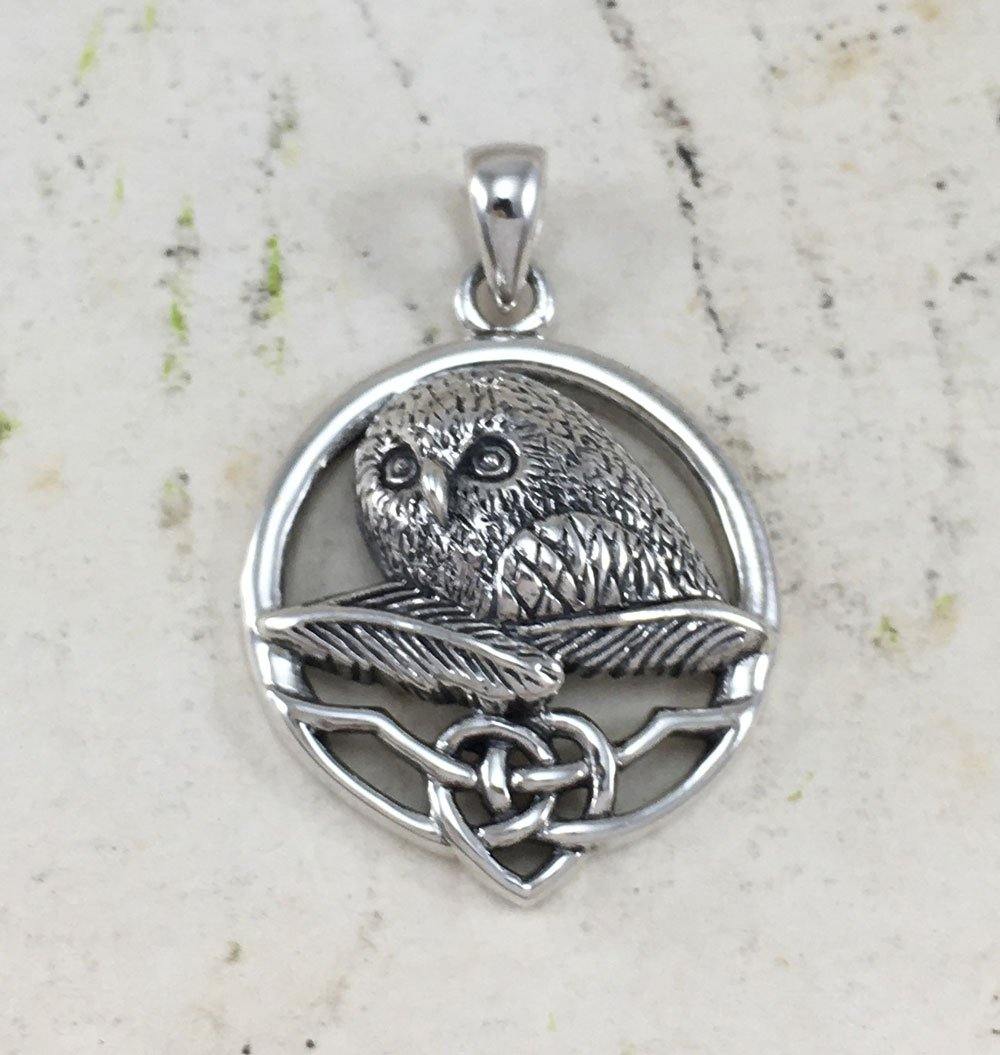 Celtic Owl Silver Pendant TPD5718 - Wholesale Jewelry