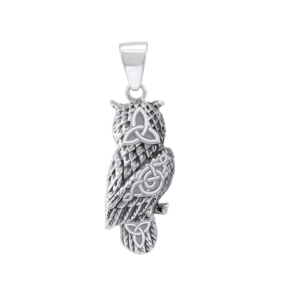 Celtic Horned Owl 3 Dimensional Pendant TPD5721 - Wholesale Jewelry