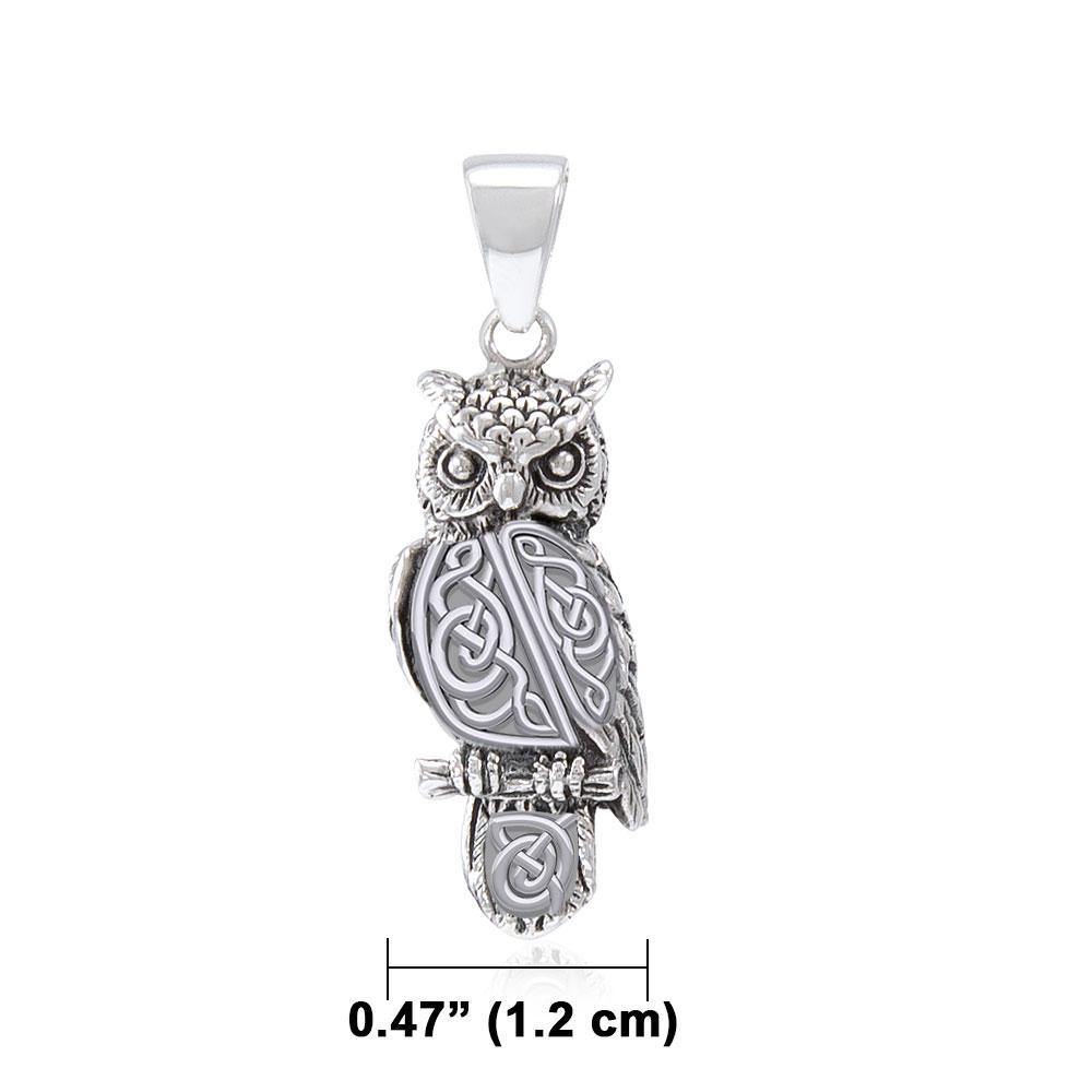 Celtic Horned Owl 3 Dimensional Pendant TPD5721 - Wholesale Jewelry