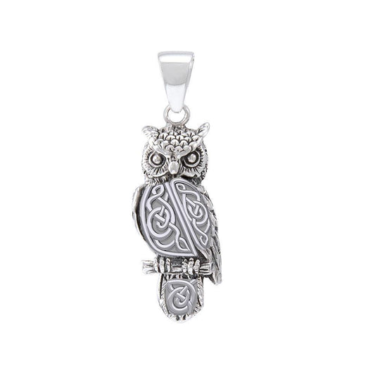 Celtic Horned Owl Pendant TPD5722 - Wholesale Jewelry