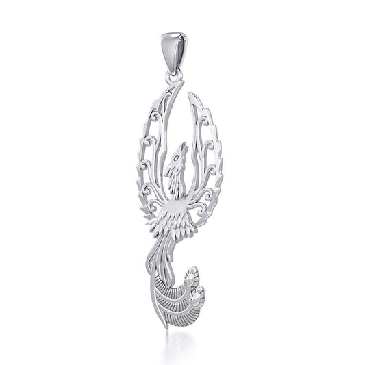 Mythical Phoenix Silver Pendant TPD5723 - Wholesale Jewelry