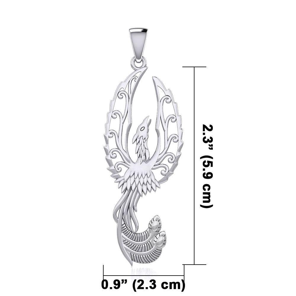 Mythical Phoenix Silver Pendant TPD5723 - Wholesale Jewelry