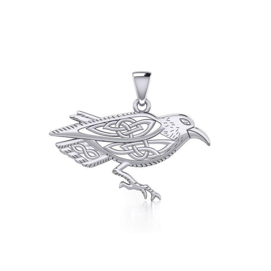 Celtic Raven Silver Pendant TPD5731 - Wholesale Jewelry