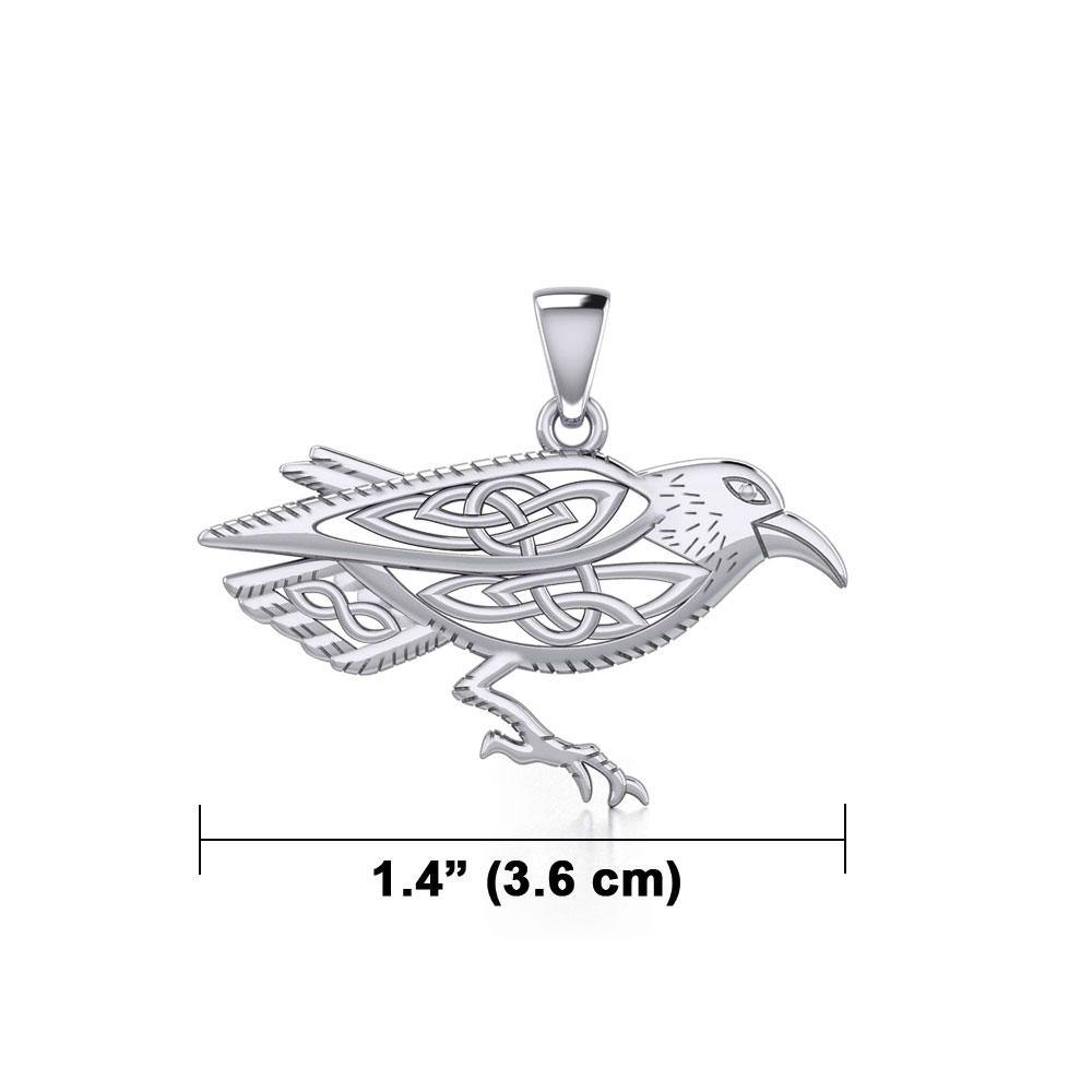 Celtic Raven Silver Pendant TPD5731 - Wholesale Jewelry