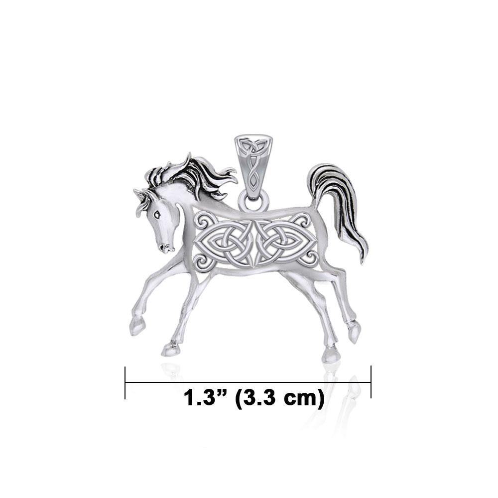 Celtic Running Horse Silver Pendant TPD5738 - Wholesale Jewelry