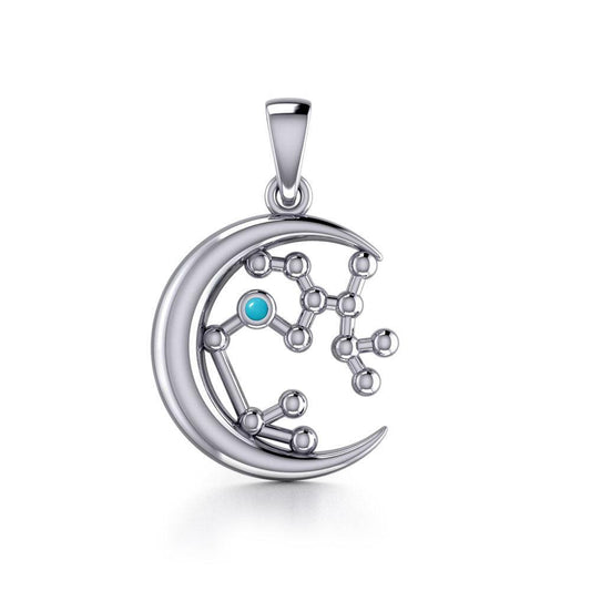 Crescent Moon and Sagittarius Astrology Constellation Silver Pendant TPD5774 - peterstone.dropshipping