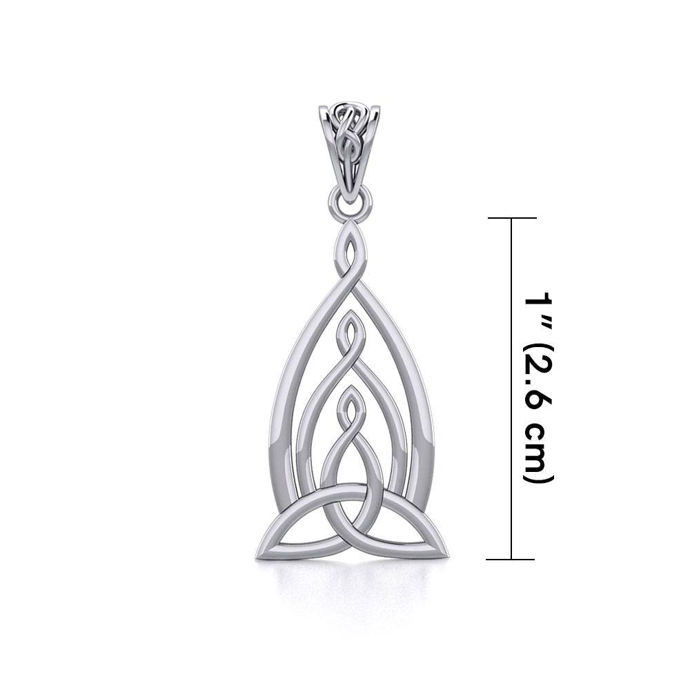 Celtic Father-Mother-Child "Family A Born For Eternity "Triquetra or Trinity Knot Silver Pendant TPD5781 - Wholesale Jewelry