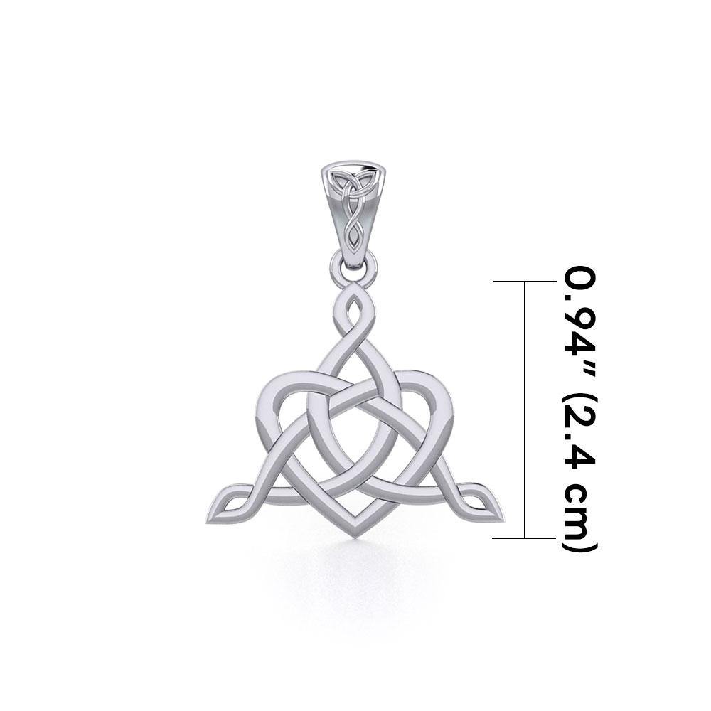 Celtic Father-Mother-Child "Family A Born For Eternity "Triquetra or Trinity Heart Silver Pendant TPD5783 - Wholesale Jewelry