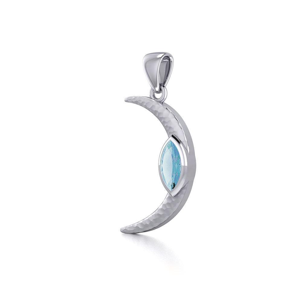 A Glimpse of the Crescent Moon's Beginning ~ Silver Jewelry Pendant TPD5800 - Wholesale Jewelry