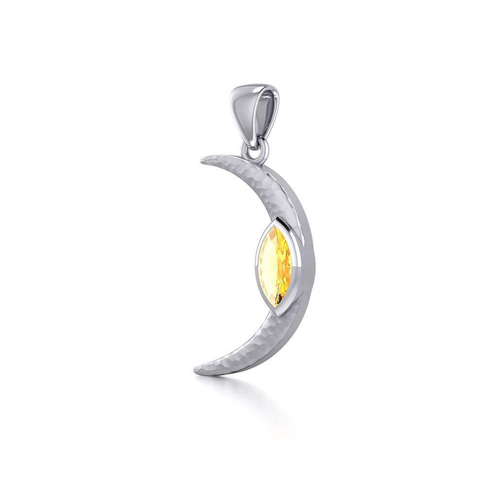 A Glimpse of the Crescent Moon's Beginning ~ Silver Jewelry Pendant TPD5800 - Wholesale Jewelry