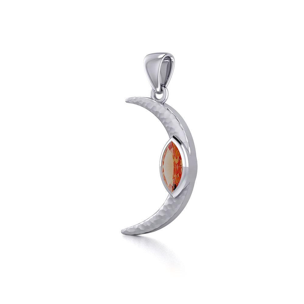 A Glimpse of the Crescent Moon's Beginning ~ Silver Jewelry Pendant TPD5800 - Wholesale Jewelry