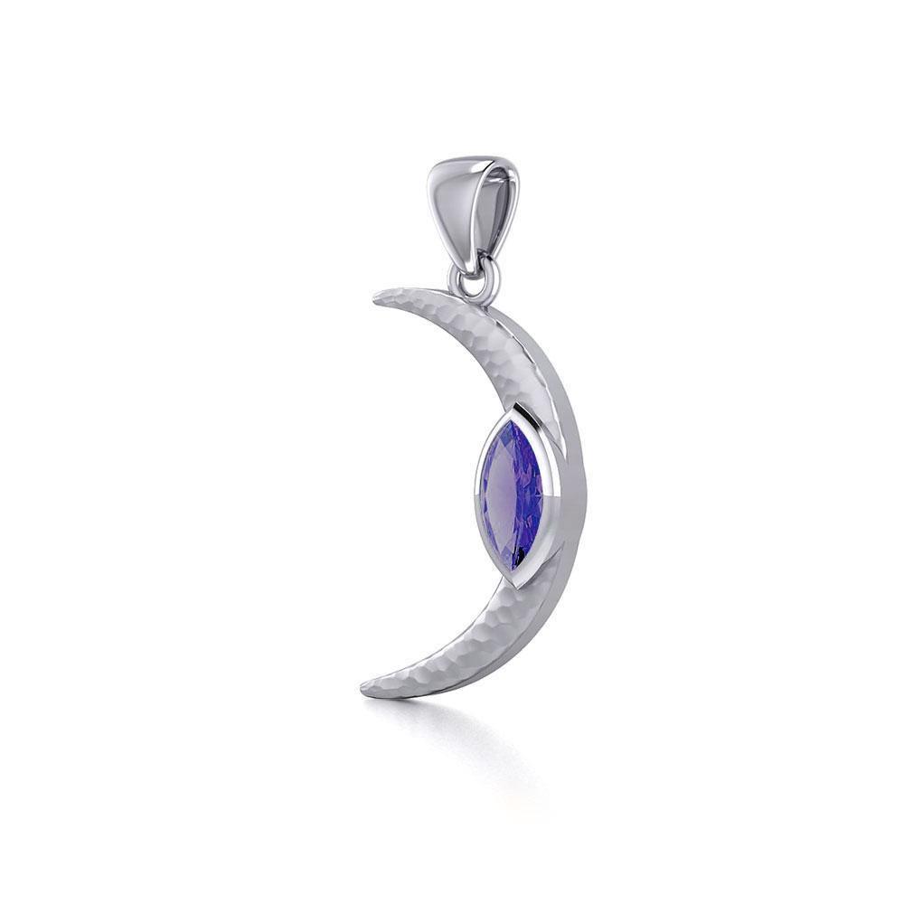 A Glimpse of the Crescent Moon's Beginning ~ Silver Jewelry Pendant TPD5800 - Wholesale Jewelry
