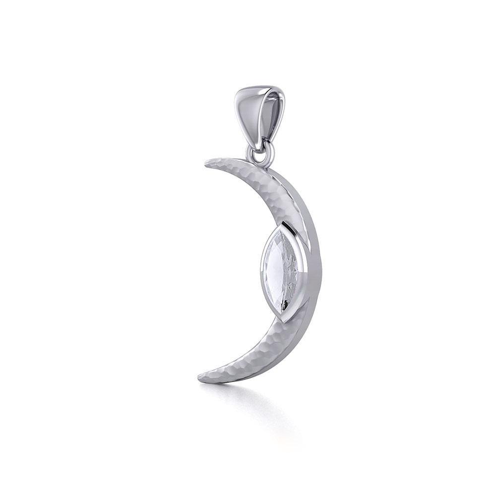 A Glimpse of the Crescent Moon's Beginning ~ Silver Jewelry Pendant TPD5800 - Wholesale Jewelry