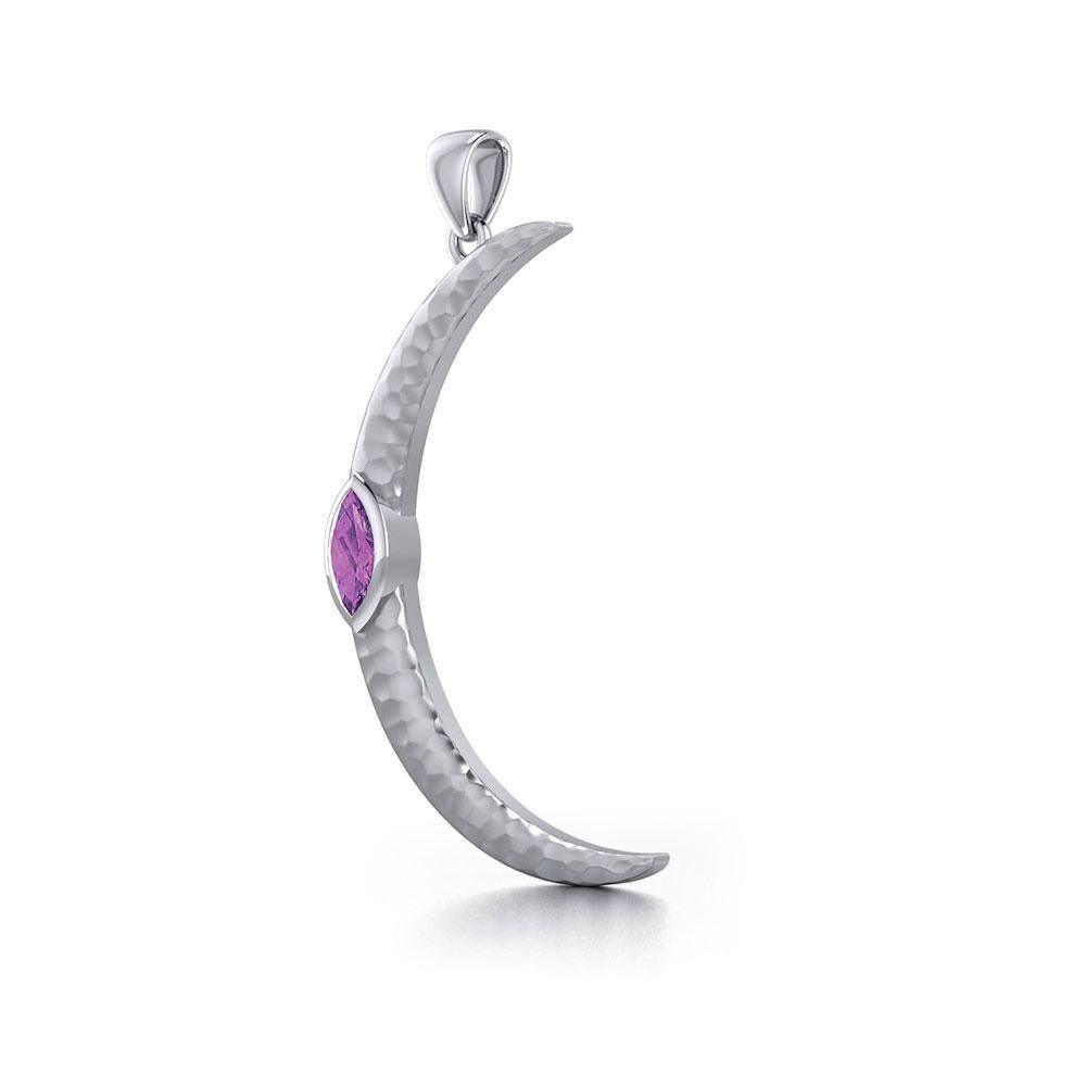 A Glimpse of the Large Crescent Moon's Beginning ~ Silver Jewelry Pendant TPD5801 - Wholesale Jewelry