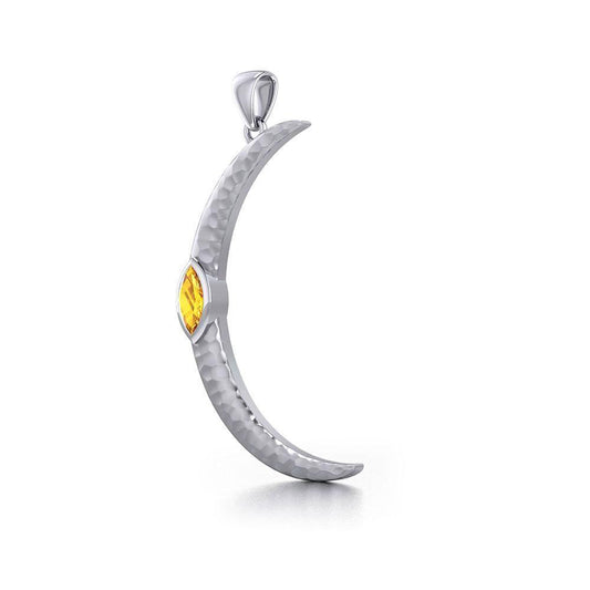 A Glimpse of the Large Crescent Moon's Beginning ~ Silver Jewelry Pendant TPD5801 - Wholesale Jewelry