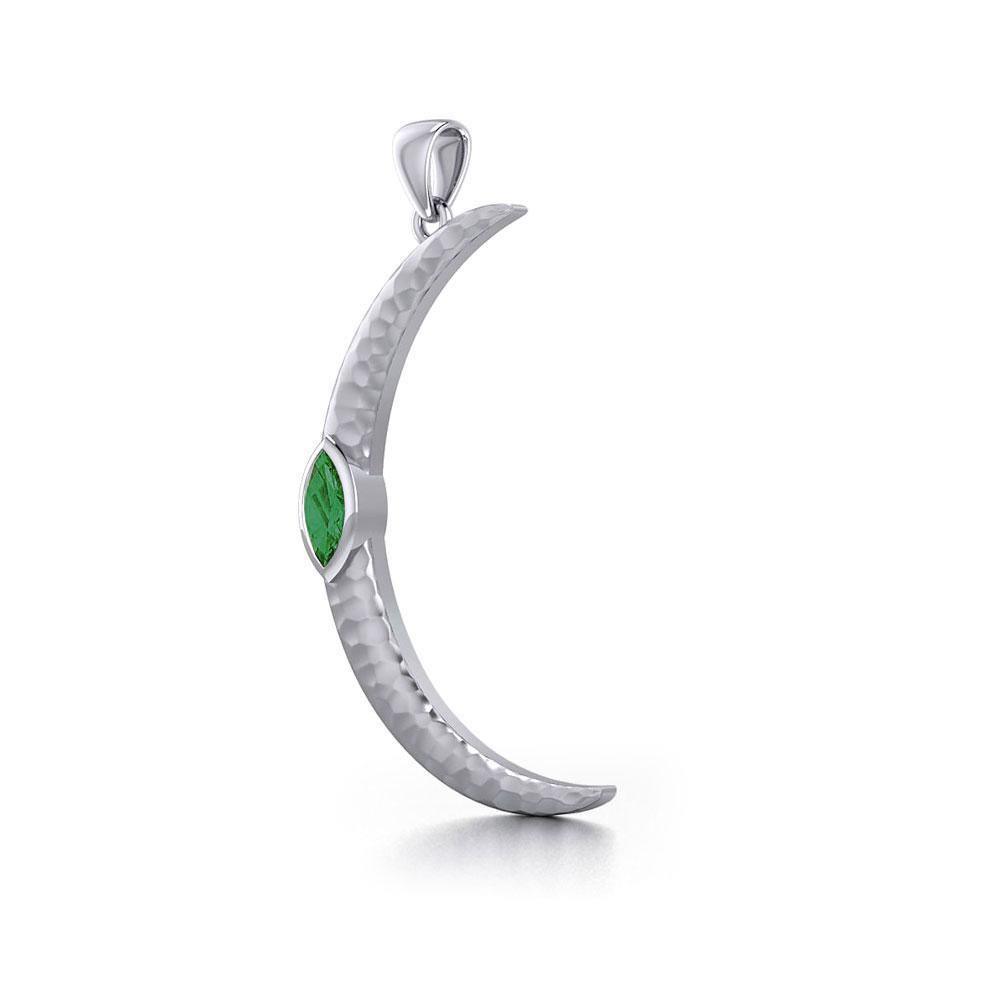 A Glimpse of the Large Crescent Moon's Beginning ~ Silver Jewelry Pendant TPD5801 - Wholesale Jewelry