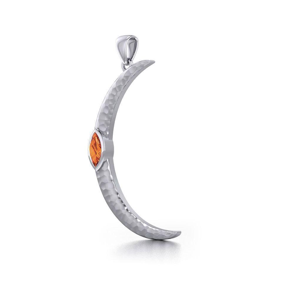 A Glimpse of the Large Crescent Moon's Beginning ~ Silver Jewelry Pendant TPD5801 - Wholesale Jewelry