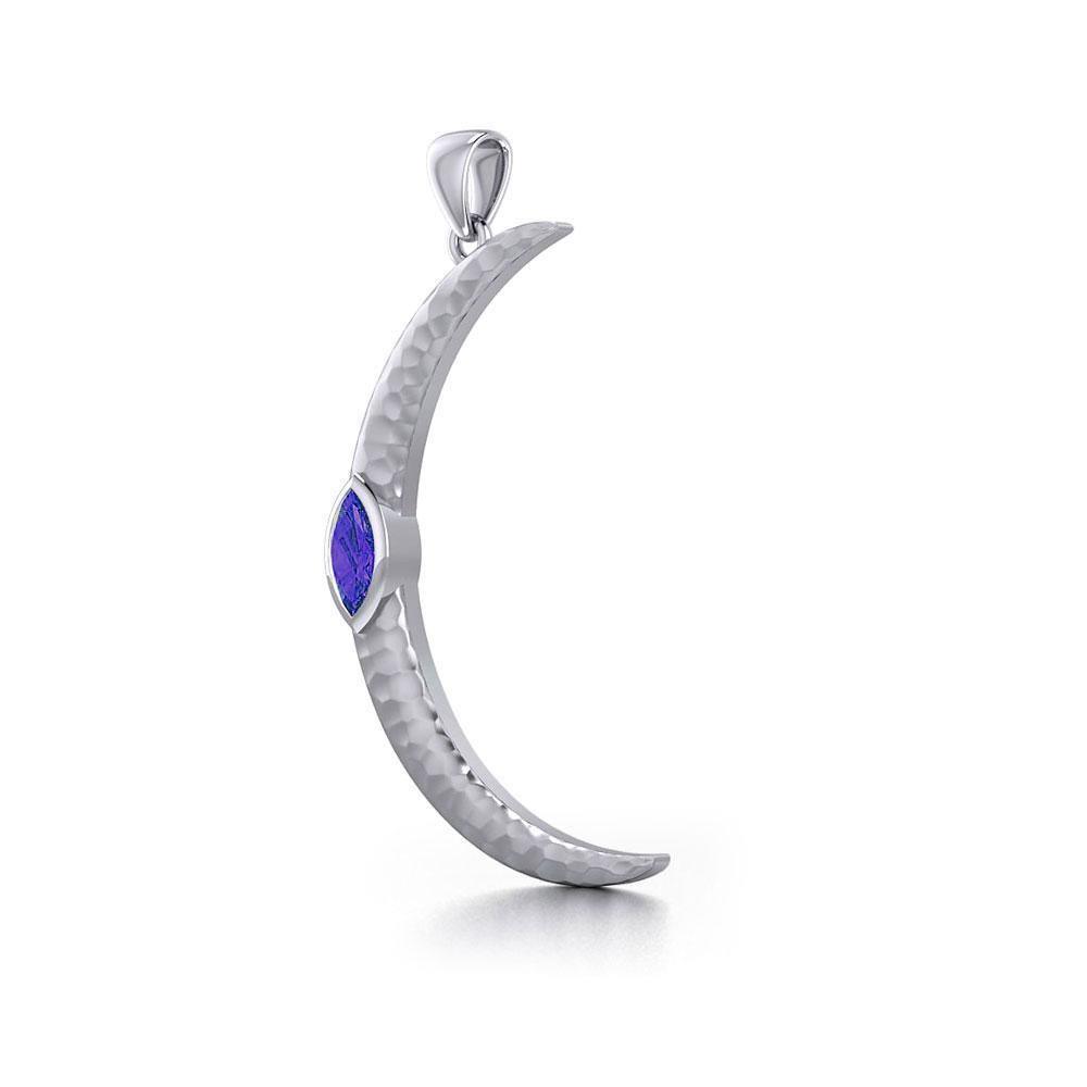A Glimpse of the Large Crescent Moon's Beginning ~ Silver Jewelry Pendant TPD5801 - Wholesale Jewelry