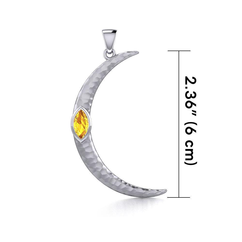 A Glimpse of the Large Crescent Moon's Beginning ~ Silver Jewelry Pendant TPD5801 - Wholesale Jewelry