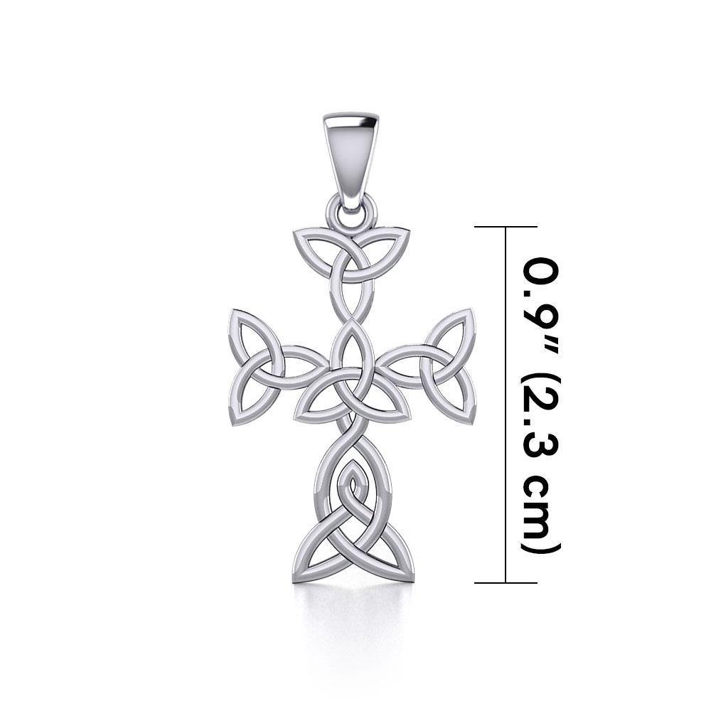 Celtic Triquetra or Trinity Knot Cross Silver Pendant TPD5815 - Wholesale Jewelry