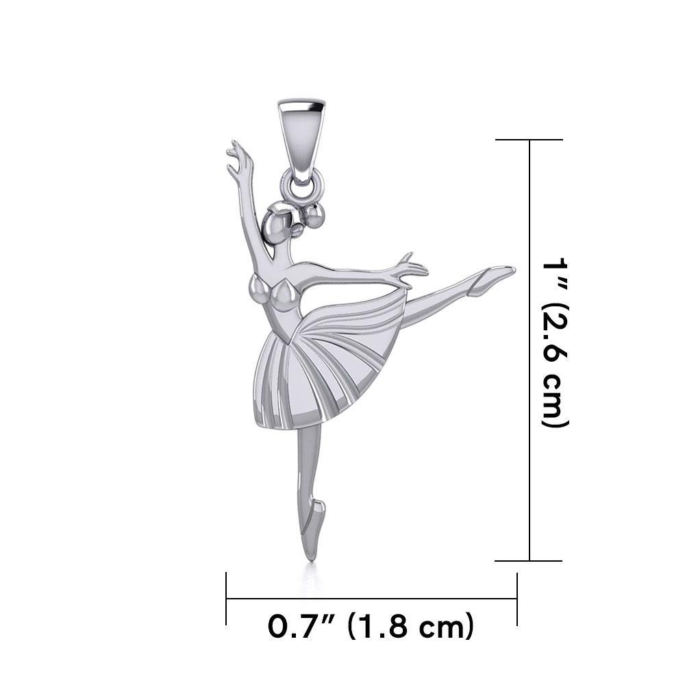 Ballet Pose Silver Pendant TPD5826 - Wholesale Jewelry