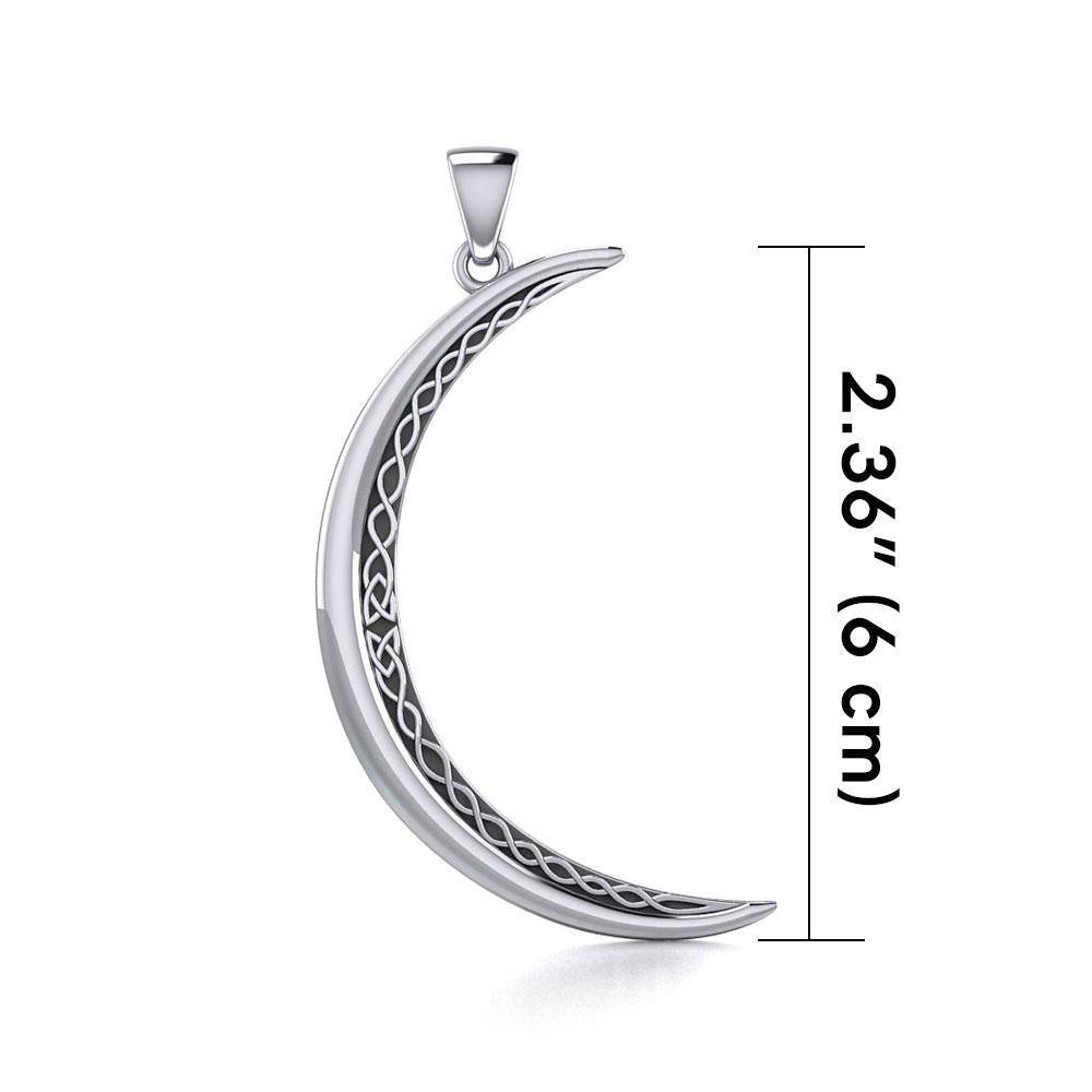 Crescent Moon with Celtic Design Large Pendant TPD5835 - Wholesale Jewelry